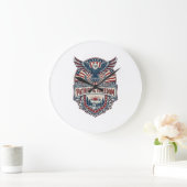 Patriottisch Wellness-retraite Vector Graphic T-sh Grote Klok (Huis)