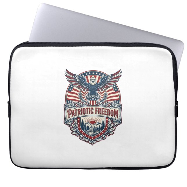 Patriottisch Wellness-retraite Vector Graphic T-sh Laptop Sleeve (Voorkant)