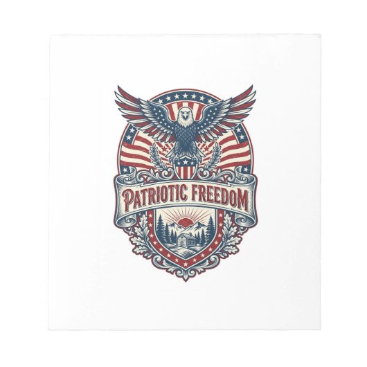 Patriottisch Wellness-retraite Vector Graphic T-sh Notitieblok (Voorkant)
