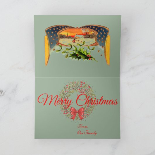 Patriottisch Wenskaart van de Eerste Wereldoorlog Feestdagen Kaart (Binnen)