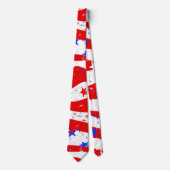 Patriottisch White en Blue American Flag Red Manne Stropdas (Voorkant)