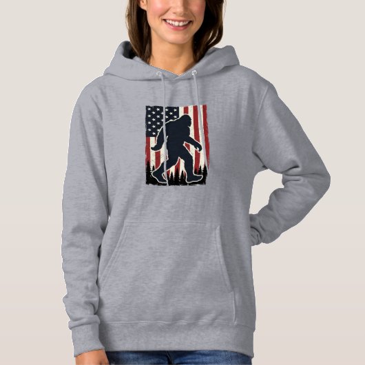 Patriottisch WILD dier Vintage Vlag Vector Hoodie (Voorkant)