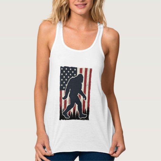 Patriottisch WILD dier Vintage Vlag Vector Tanktop (Voorkant)