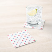 Patriottisch wit blauw kreeft kartonnen onderzetters (Insitu)