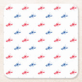 Patriottisch wit blauw kreeft kartonnen onderzetters (Voorkant)