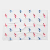 Patriottisch wit blauw kreeft theedoek (Horizontaal)