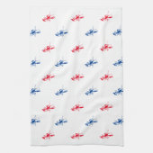 Patriottisch wit blauw kreeft theedoek (Verticaal)