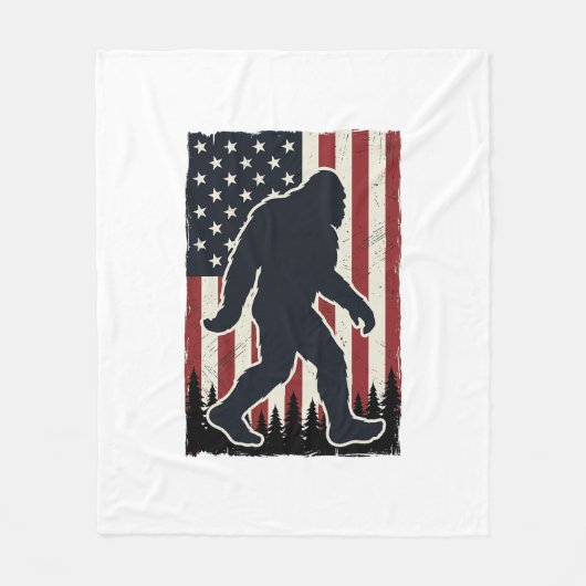 Patriottisch Woudwezen Vintage Vlag Vector  Fleece Deken (Voorkant)