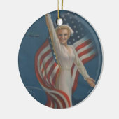  patriottisch WW2-leger met vlag Keramisch Ornament (Links)