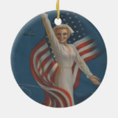  patriottisch WW2-leger met vlag Keramisch Ornament (Achterkant)