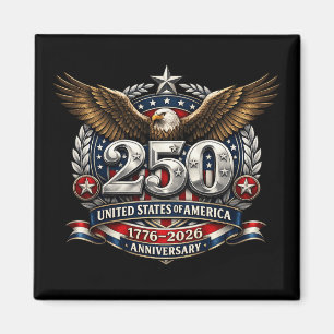 Patriottisch zilveren semiquincentennial embleem magneet