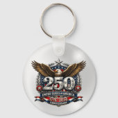 Patriottisch zilveren semiquincentennial embleem sleutelhanger (Voorkant)