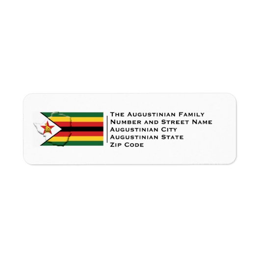 Patriottisch | ZIMBABWE FLAG Etiket (Voorkant)