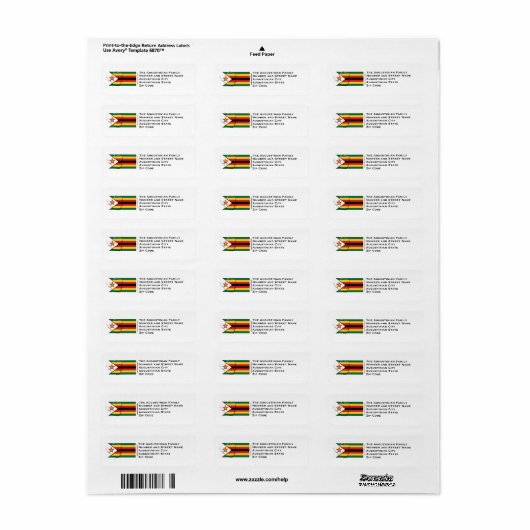 Patriottisch | ZIMBABWE FLAG Etiket (Full Sheet)