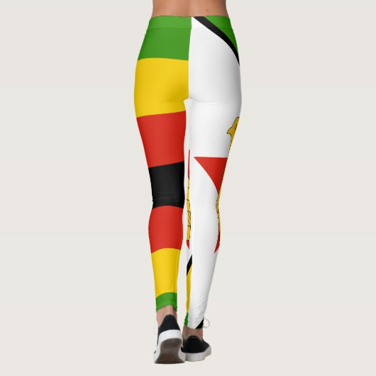 Patriottisch Zimbabwe vlag Afrika Leggings (Achterkant)