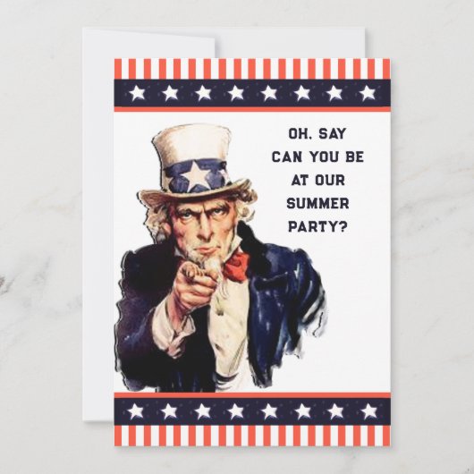 Patriottisch zomerfeest kaart (Voorkant)