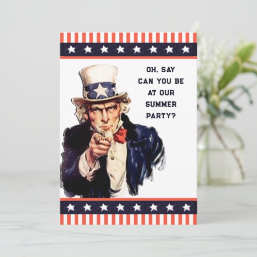 Patriottisch zomerfeest kaart (Staand voorkant)
