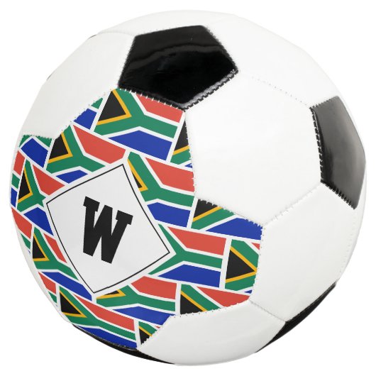 Patriottisch ZUID-AFRICA FLAG Monogram Voetbal (Drie kwart)