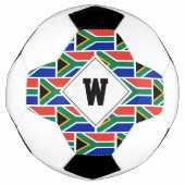 Patriottisch ZUID-AFRICA FLAG Monogram Voetbal (Voorkant)