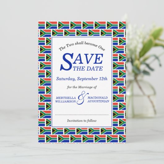 Patriottisch ZUID-AFRIKA Save The Date (Staand voorkant)