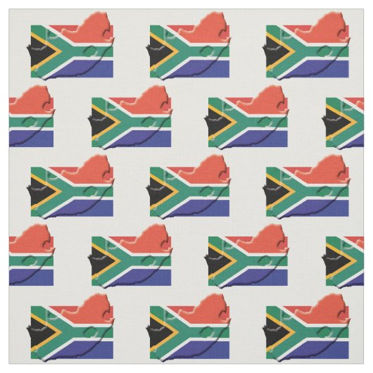 Patriottisch ZUID-AFRIKA VLAG Kaart Omtrek Stof (Swatch)