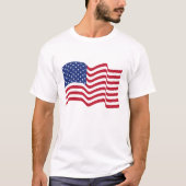 Patriottisch Zwaaien Amerikaanse vlag T-shirt (Voorkant)