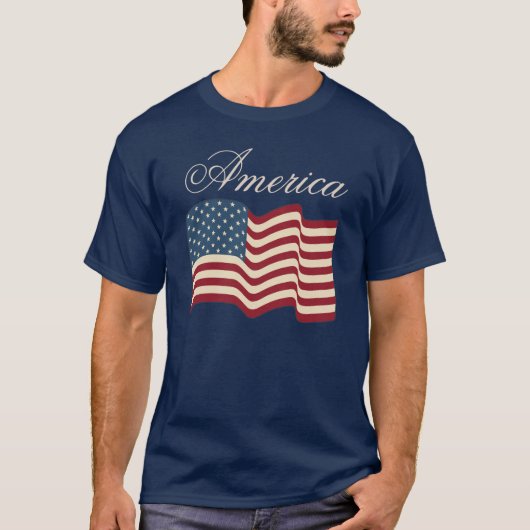 Patriottisch zwaaien Amerikaanse vlag T Shirt Gift (Voorkant)