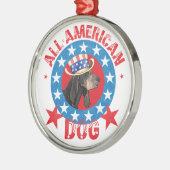 Patriottisch zwart en Tan Coonhound Metalen Ornament (Links)