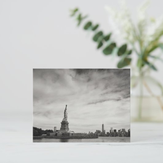 Patriottisch zwart en wit vrijheidsbeeld briefkaart (Staand voorkant)