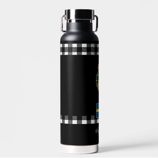 Patriottisch Zweden vacuüm geïsoleerd, Zweedse vla Waterfles (Voorkant)