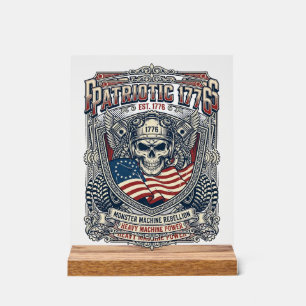 Patriottische 1776 Off Road Schedel Monster Truck  Acryl Bord