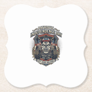 Patriottische 1776 Off Road Schedel Monster Truck  Kartonnen Onderzetters