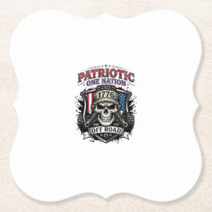 Patriottische 1776 Off Road Schedel Monster Truck  Kartonnen Onderzetters