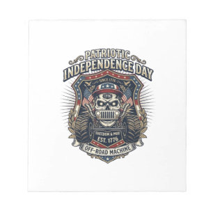 Patriottische 1776 Off Road Schedel Monster Truck Notitieblok