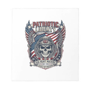 Patriottische 1776 Off Road Schedel Monster Truck Notitieblok