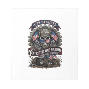 Patriottische 1776 Off Road Schedel Monster Truck  Notitieblok