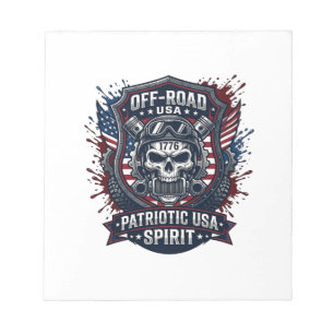 Patriottische 1776 Off Road Schedel Monster Truck Notitieblok