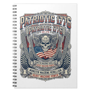 Patriottische 1776 Off Road Schedel Monster Truck  Notitieboek