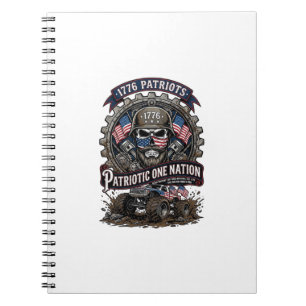 Patriottische 1776 Off Road Schedel Monster Truck  Notitieboek