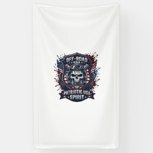 Patriottische 1776 Off Road Schedel Monster Truck  Spandoek