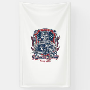 Patriottische 1776 Off Road Schedel Monster Truck Spandoek
