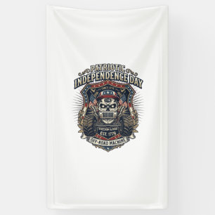 Patriottische 1776 Off Road Schedel Monster Truck Spandoek
