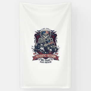 Patriottische 1776 Off Road Schedel Monster Truck  Spandoek