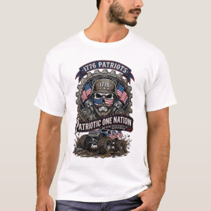 Patriottische 1776 Off Road Schedel Monster Truck T-shirt