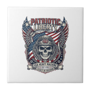 Patriottische 1776 Off Road Schedel Monster Truck  Tegeltje