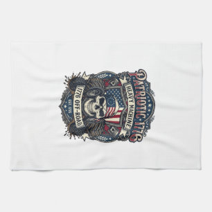 Patriottische 1776 Off Road Schedel Monster Truck Theedoek