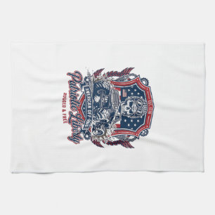 Patriottische 1776 Off Road Schedel Monster Truck Theedoek