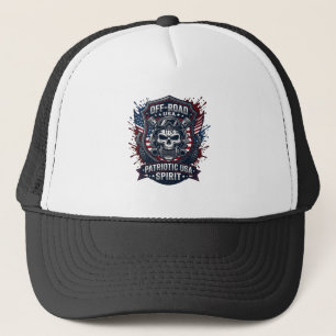Patriottische 1776 Off Road Schedel Monster Truck Trucker Pet