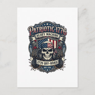 Patriottische 1776 Off Road Schedel Monstertruck Z Briefkaart
