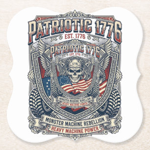 Patriottische 1776 Off Road Schedel Monstertruck Z Kartonnen Onderzetters